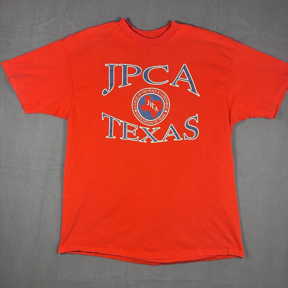 Vintage 90s JPCA Texas T Shirt XL Red Justices Of The Peace Constables Law Crew